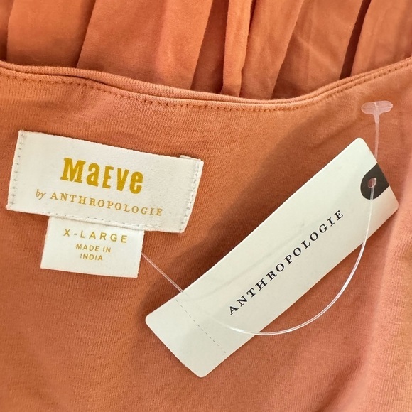 ANTHROPOLOGIE Maeve Ruffled Bubble Hem Cropped Tank Top Peach Size XL NEW - Picture 5 of 6